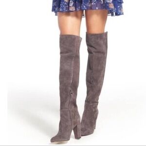New Halogen Noble Over The‎ Knee Gray Suede Boot Women's size 7.5 Classic